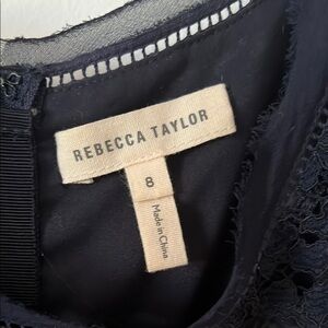 ‼️EUC‼️Women’s Rebecca Taylor Navy Lace and Black Pleated Sheath Dress 💃🏻👗